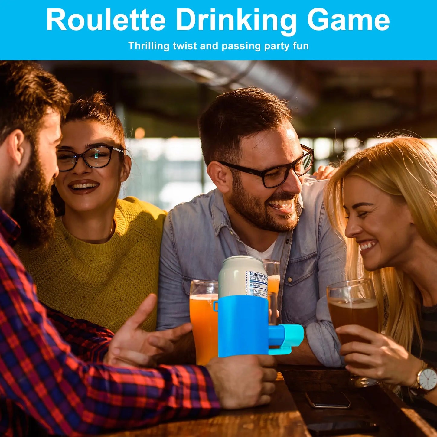 Funny Shotgun Roulette Drinking Game for Randomized Beer Shotgun Fun Wheel Game Beer Party Game for Tailgate BBQ Pregame