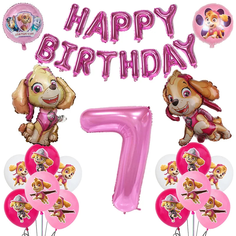 Cartoon Paw Patrol Birthday Party Decoration Paper Tableware Kit Dogs Skye Party Supply Cake Toppers Cups Plates Kids Favors