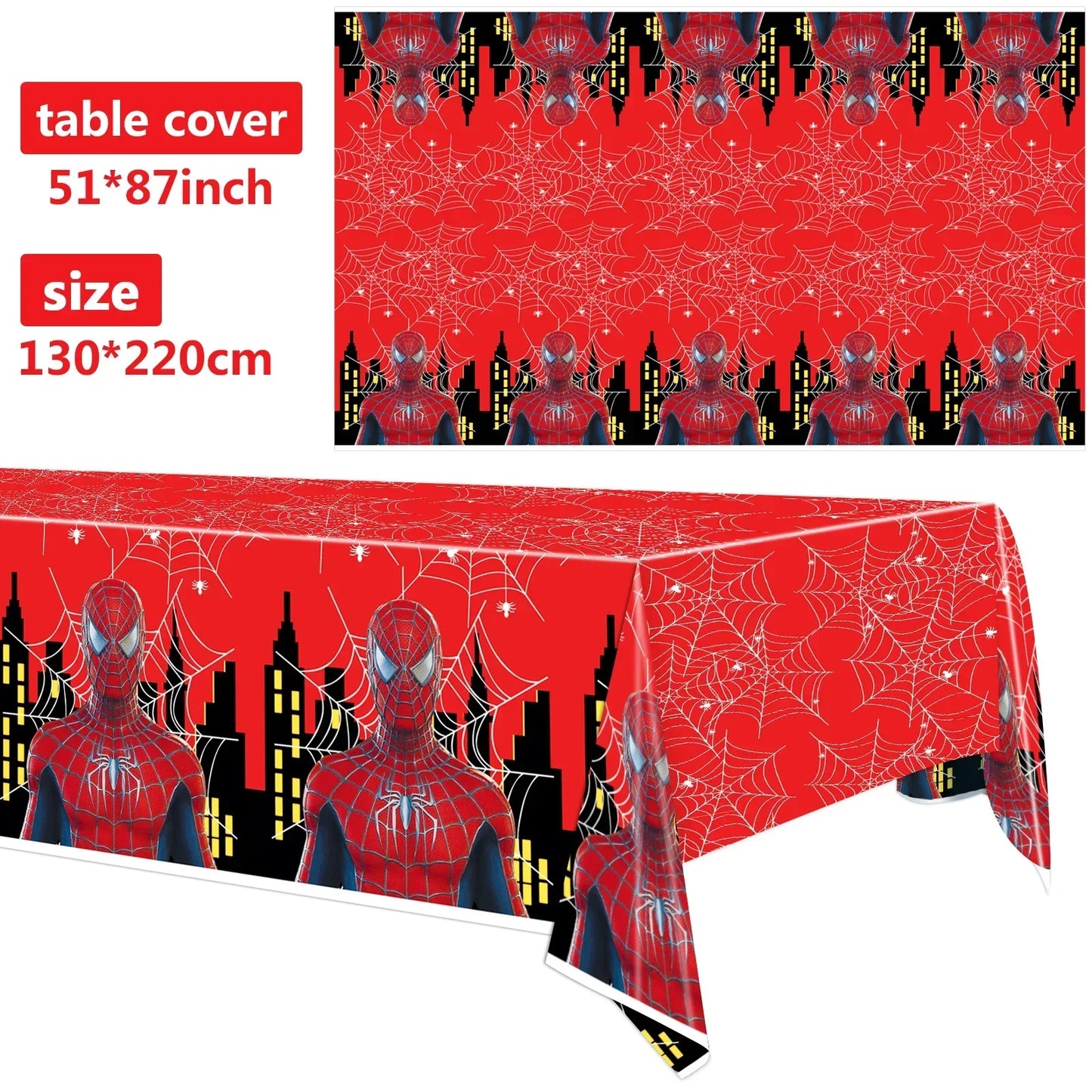 Spiderman Party Supplies Include Paper Cups Plates Balloons Tablecloth Cake Toppers for Kids Birthday Party Decor Baby Shower