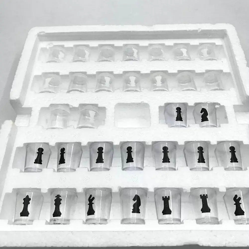 Bar Drinking Games Chess Game Set 25x25cm Party Favor With 32 Game Glasses Bar Entertainment Supplies 