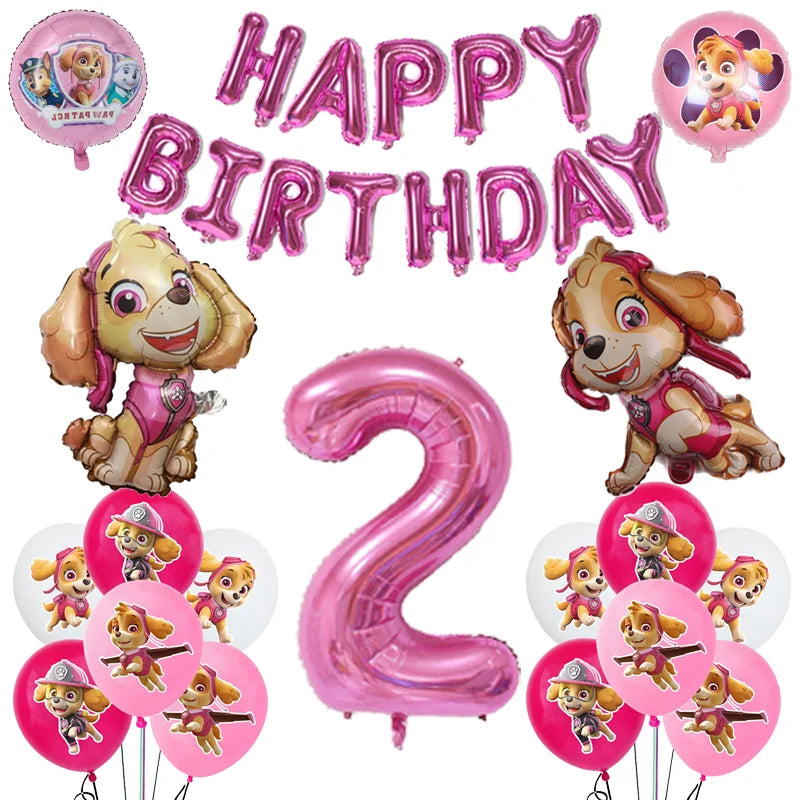 Cartoon Paw Patrol Birthday Party Decoration Paper Tableware Kit Dogs Skye Party Supply Cake Toppers Cups Plates Kids Favors