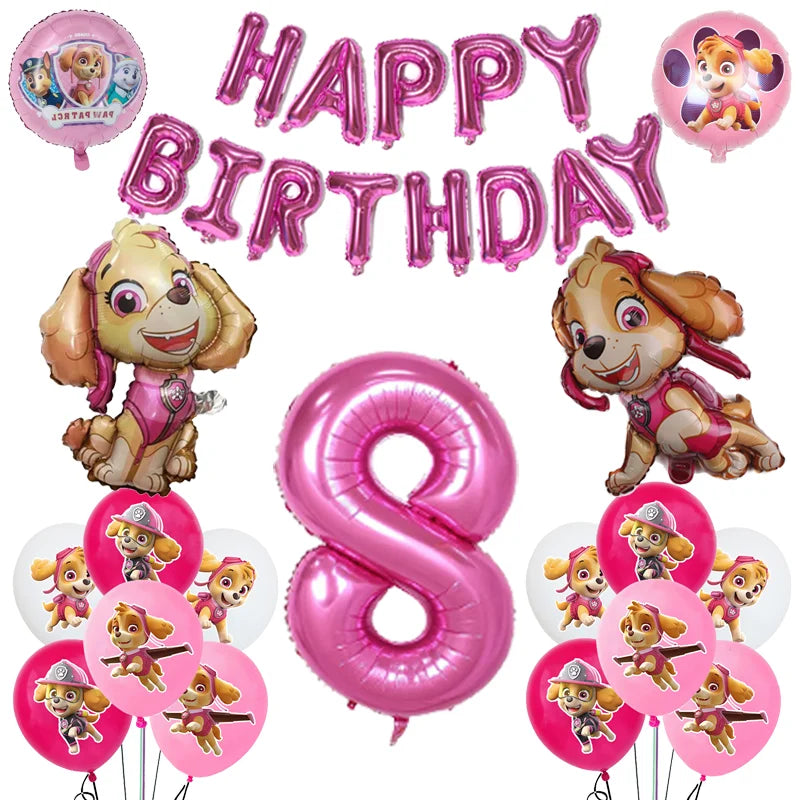 Cartoon Paw Patrol Birthday Party Decoration Paper Tableware Kit Dogs Skye Party Supply Cake Toppers Cups Plates Kids Favors