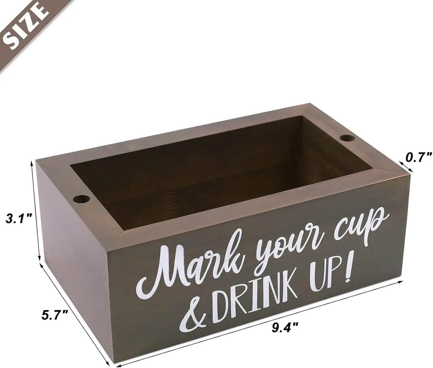 Party cup dispenser Wooden cup holder with pen slot and  Party Cups Organizer Mark Your Cup and Drink Up Home Bar Birthday Party