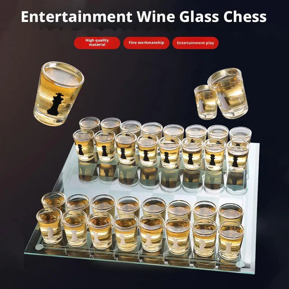 Bar Drinking Games Chess Game Set 25x25cm Party Favor With 32 Game Glasses Bar Entertainment Supplies 
