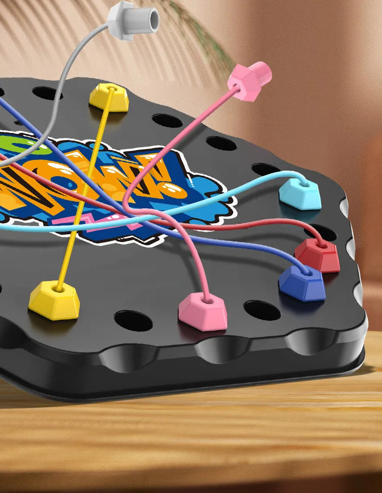 Kids Rope Knots Puzzle Board Game Color Line Twisted Connected Ropes Logic Thinking Table Game Parent Child Interactive Toy