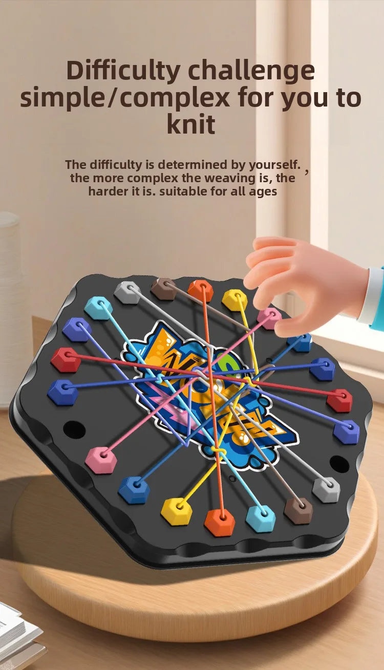 Kids Rope Knots Puzzle Board Game Color Line Twisted Connected Ropes Logic Thinking Table Game Parent Child Interactive Toy