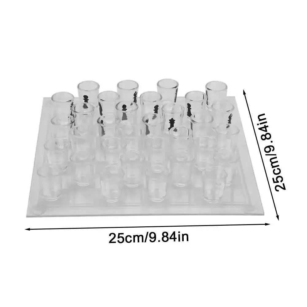 Bar Drinking Games Chess Game Set 25x25cm Party Favor With 32 Game Glasses Bar Entertainment Supplies 