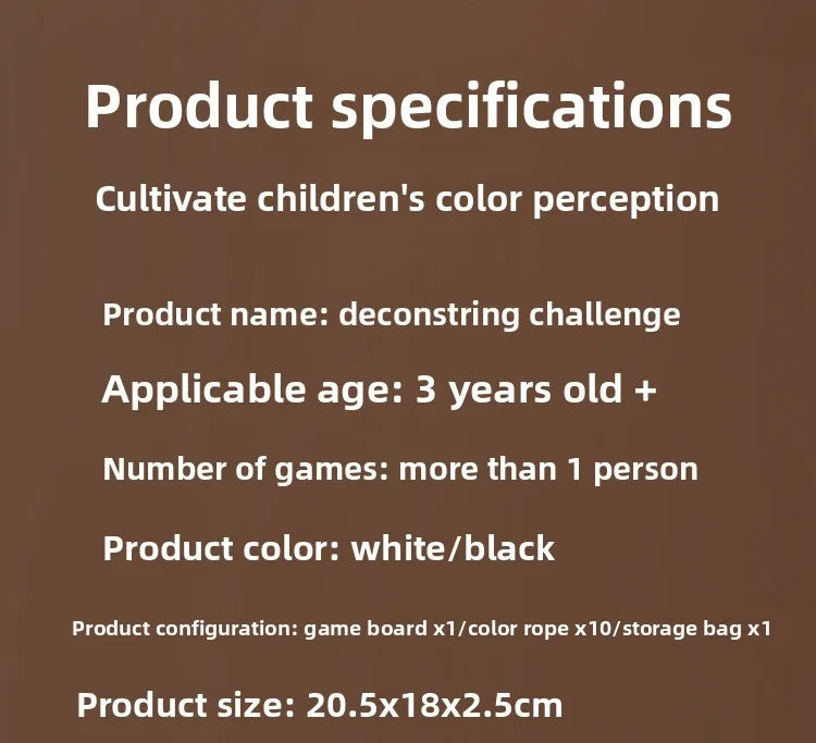 Kids Rope Knots Puzzle Board Game Color Line Twisted Connected Ropes Logic Thinking Table Game Parent Child Interactive Toy