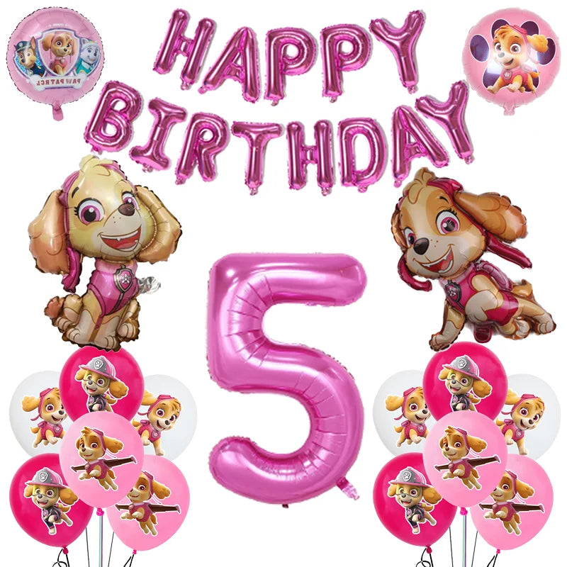 Cartoon Paw Patrol Birthday Party Decoration Paper Tableware Kit Dogs Skye Party Supply Cake Toppers Cups Plates Kids Favors