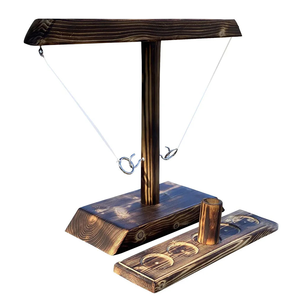 Montessori Toy Ring Toss Drinking Game  Russia Turntable Shot Glass Game Party Toys Ring Toss Hooks Fast-paced Interactive Game