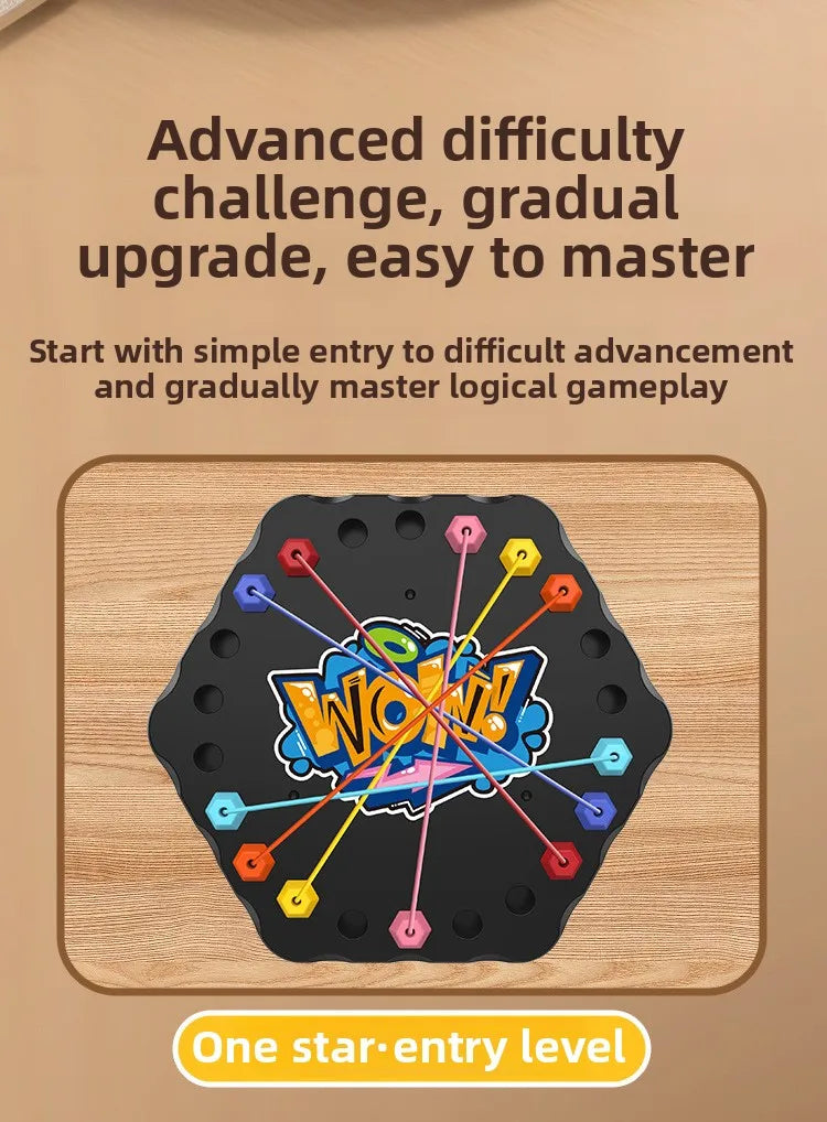 Kids Rope Knots Puzzle Board Game Color Line Twisted Connected Ropes Logic Thinking Table Game Parent Child Interactive Toy