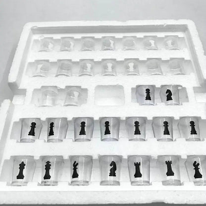 Bar Drinking Games Chess Game Set 25x25cm Party Favor With 32 Game Glasses Bar Entertainment Supplies ﻿