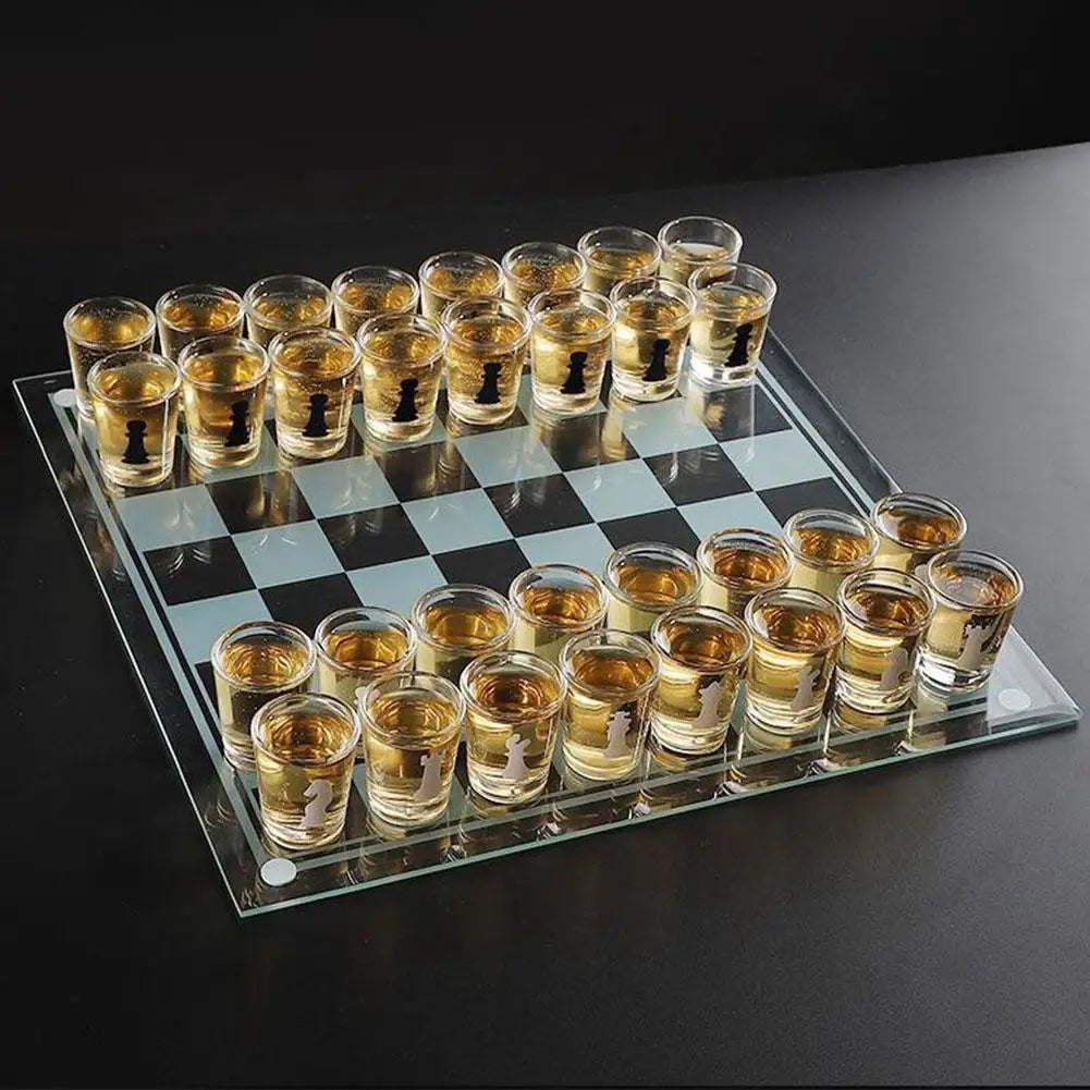 Bar Drinking Games Chess Game Set 25x25cm Party Favor With 32 Game Glasses Bar Entertainment Supplies ﻿