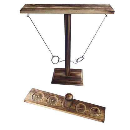 Montessori Toy Ring Toss Drinking Game  Russia Turntable Shot Glass Game Party Toys Ring Toss Hooks Fast-paced Interactive Game