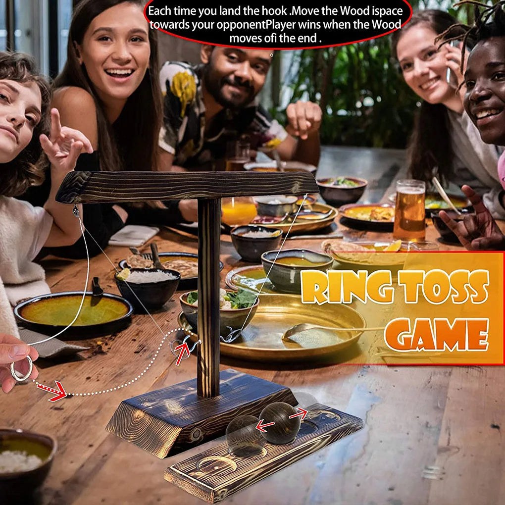 Montessori Toy Ring Toss Drinking Game  Russia Turntable Shot Glass Game Party Toys Ring Toss Hooks Fast-paced Interactive Game