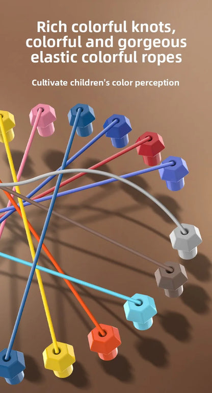 Kids Rope Knots Puzzle Board Game Color Line Twisted Connected Ropes Logic Thinking Table Game Parent Child Interactive Toy