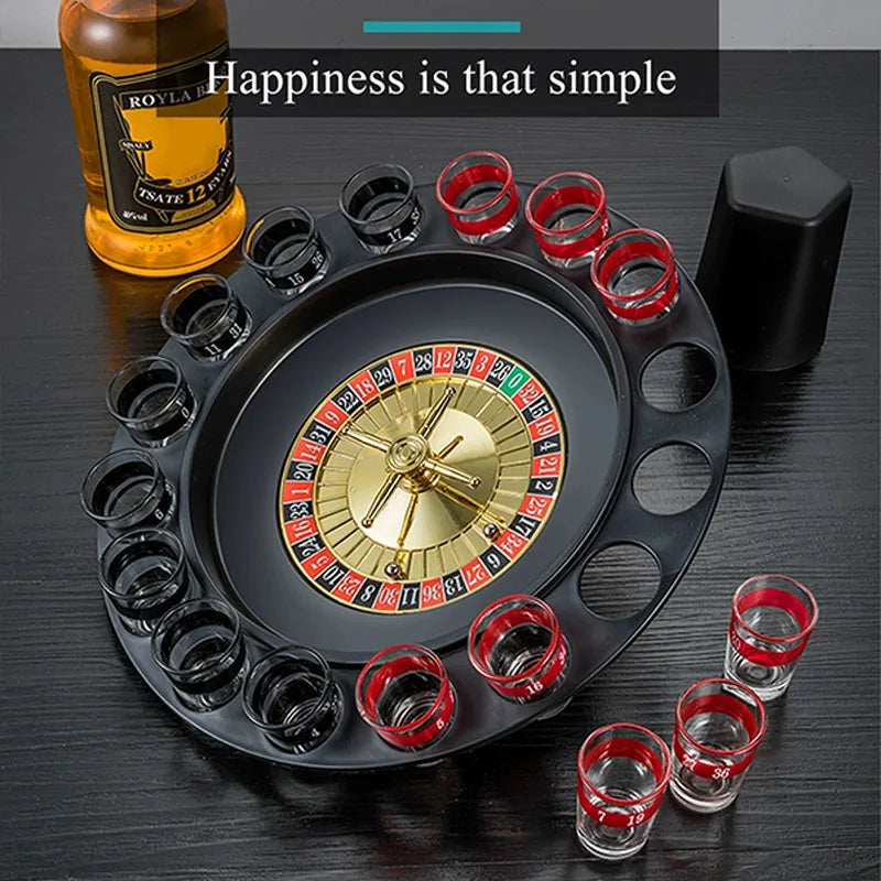 Montessori Toy Ring Toss Drinking Game  Russia Turntable Shot Glass Game Party Toys Ring Toss Hooks Fast-paced Interactive Game
