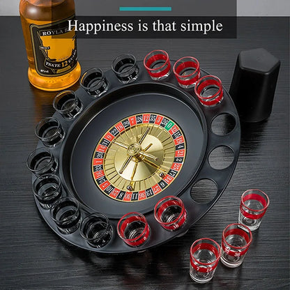 Montessori Toy Ring Toss Drinking Game  Russia Turntable Shot Glass Game Party Toys Ring Toss Hooks Fast-paced Interactive Game