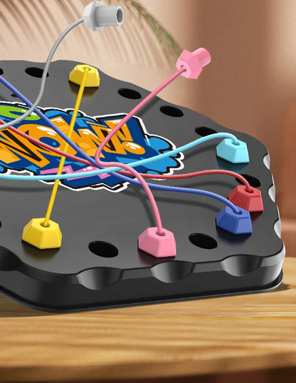 Kids Rope Knots Puzzle Board Game Color Line Twisted Connected Ropes Logic Thinking Table Game Parent Child Interactive Toy