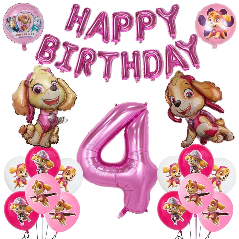 Cartoon Paw Patrol Birthday Party Decoration Paper Tableware Kit Dogs Skye Party Supply Cake Toppers Cups Plates Kids Favors