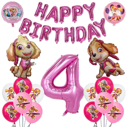 Cartoon Paw Patrol Birthday Party Decoration Paper Tableware Kit Dogs Skye Party Supply Cake Toppers Cups Plates Kids Favors