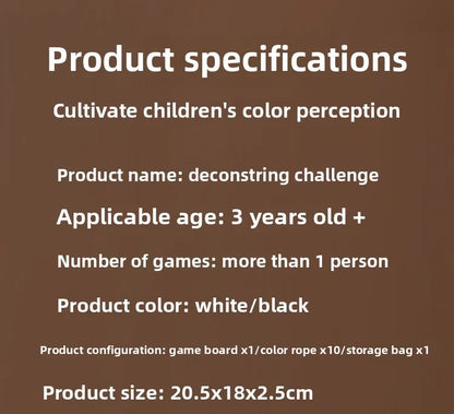 Kids Rope Knots Puzzle Board Game Color Line Twisted Connected Ropes Logic Thinking Table Game Parent Child Interactive Toy