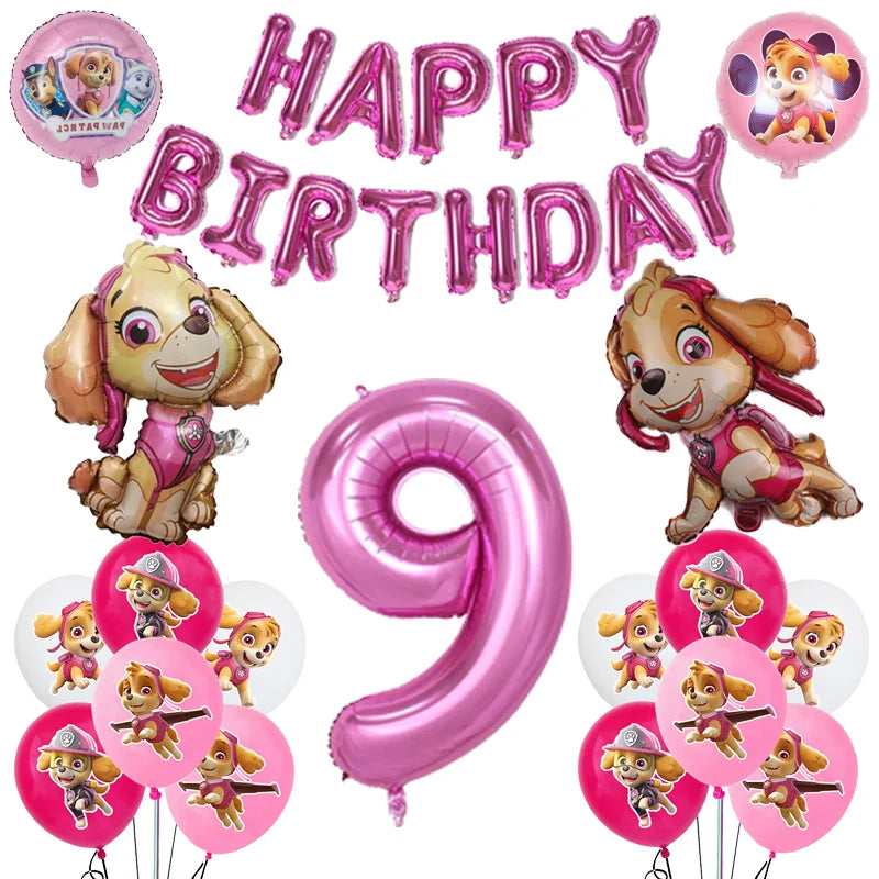 Cartoon Paw Patrol Birthday Party Decoration Paper Tableware Kit Dogs Skye Party Supply Cake Toppers Cups Plates Kids Favors