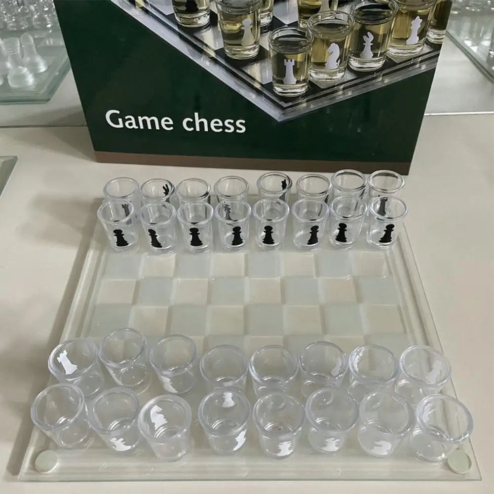 Bar Drinking Games Chess Game Set 25x25cm Party Favor With 32 Game Glasses Bar Entertainment Supplies ﻿