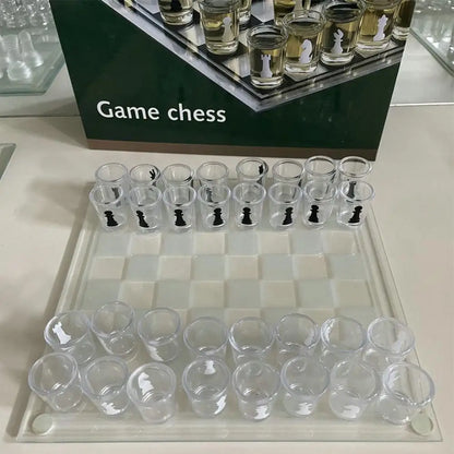 Bar Drinking Games Chess Game Set 25x25cm Party Favor With 32 Game Glasses Bar Entertainment Supplies ﻿