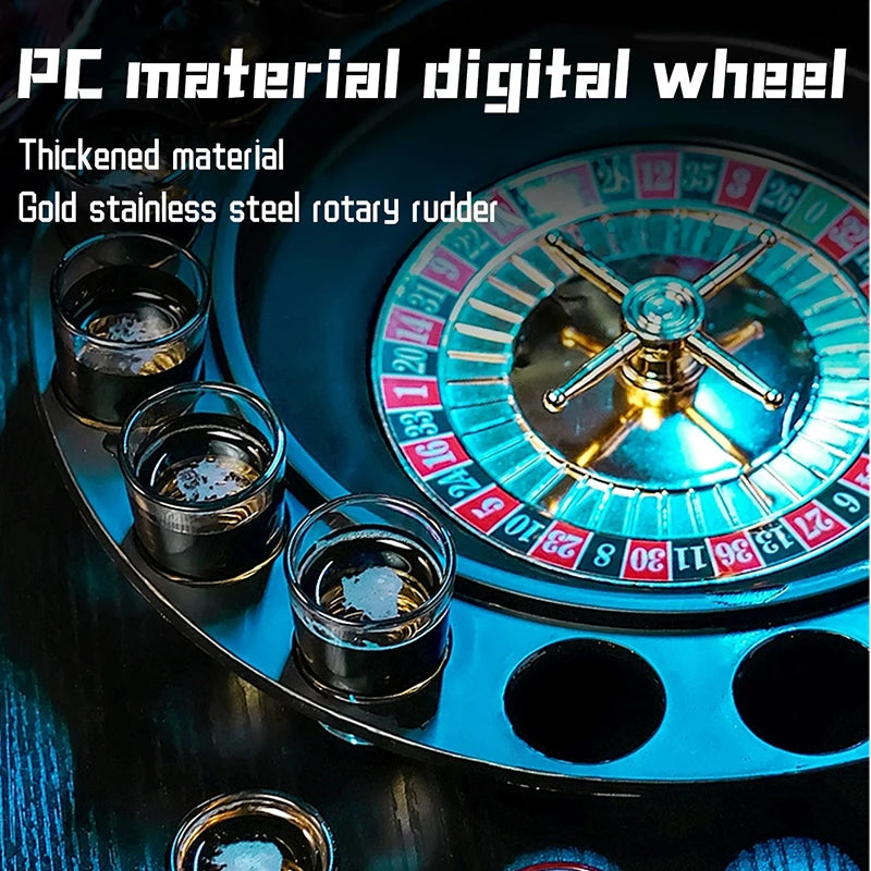 Montessori Toy Ring Toss Drinking Game  Russia Turntable Shot Glass Game Party Toys Ring Toss Hooks Fast-paced Interactive Game