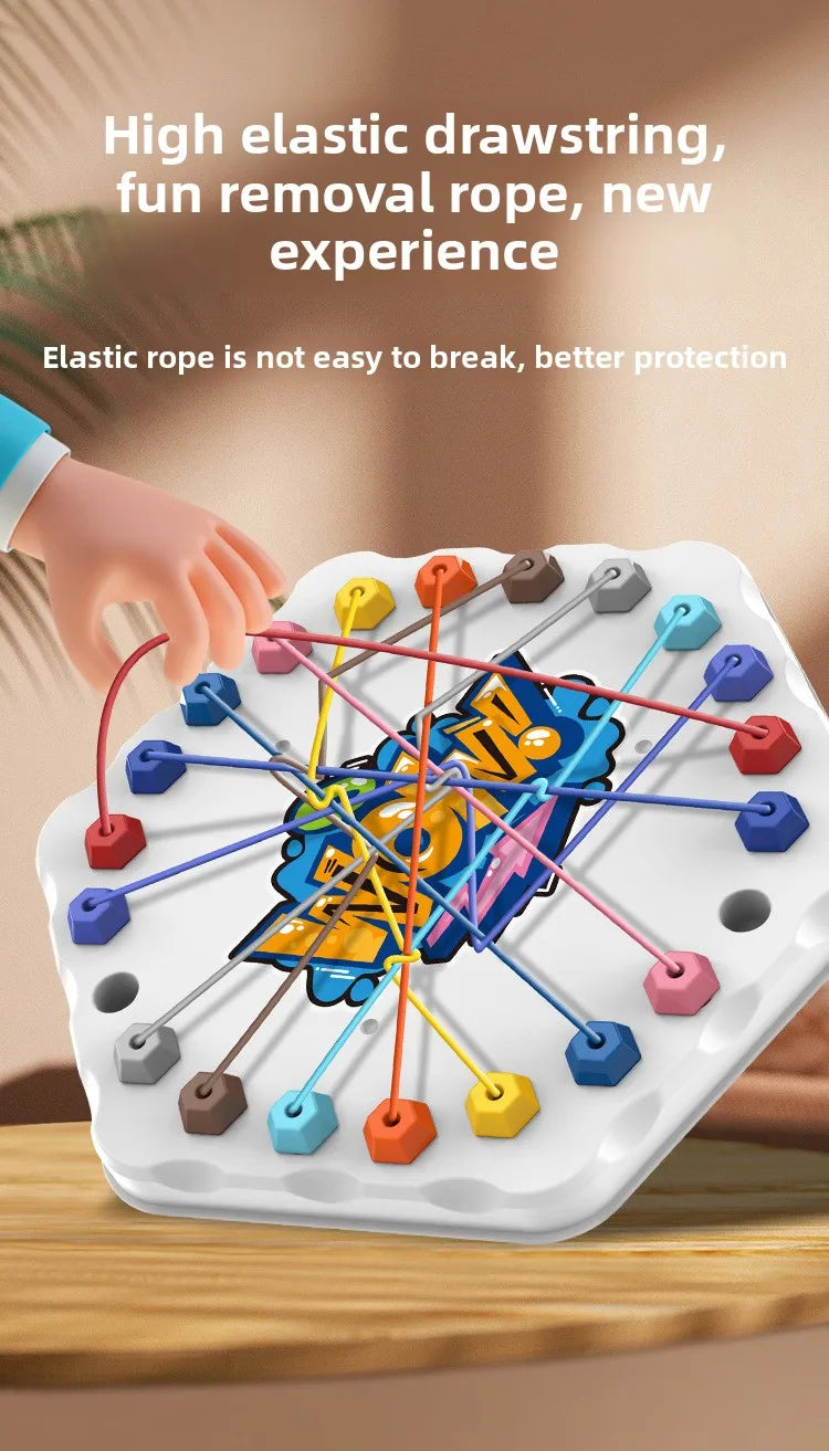 Kids Rope Knots Puzzle Board Game Color Line Twisted Connected Ropes Logic Thinking Table Game Parent Child Interactive Toy