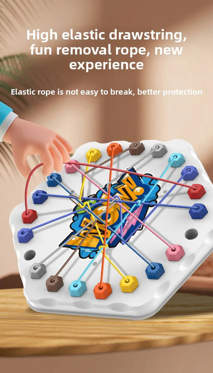 Kids Rope Knots Puzzle Board Game Color Line Twisted Connected Ropes Logic Thinking Table Game Parent Child Interactive Toy