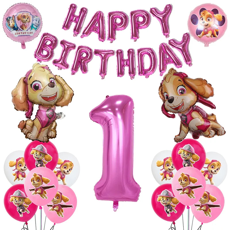 Cartoon Paw Patrol Birthday Party Decoration Paper Tableware Kit Dogs Skye Party Supply Cake Toppers Cups Plates Kids Favors